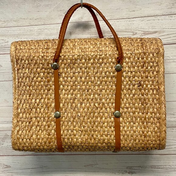 Vintage Straw Embroidered Bag - Picture 3 of 10